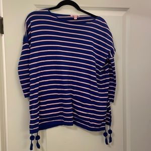 Lilly Pulitzer, Elba Striped Blue and Pink Sweater, XXS